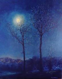 Léon LARROQUE - Nuit Bleue   Huile sur toile     61 x 50     1650 €