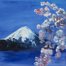 Françoise LAVENU - Mont Fuji et les cerisiers en fleurs