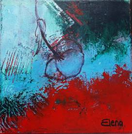 Elena LE GOUPIL - Ode aux coquelicots n°5  Acrylique  chassis entoilé 20X20.jpg