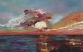 Elena LE GOUPIL - coucher de Soleil huile sur chassis  41X27.jpg