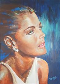 Paul LEBRUN - Romy Schneider - Acrylique