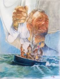 Paul LEBRUN - Eric Tabarly - Pastels