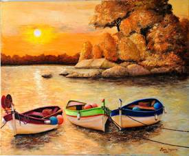 Marc LEJEUNE - coucher de soleil sur les barques de pêche 1042.jpg