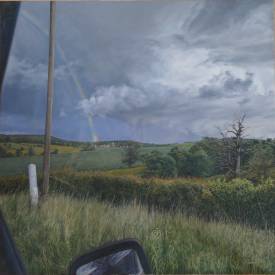 Monique LOWY - "L'orage, en voiture sur la route de Corbigny"