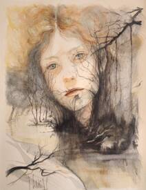 Francis LUCAS - Aquarelle : "  Divine Sybille "