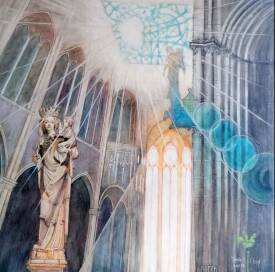 Francis LUCAS - DESTINÉE NOTRE DAME DE PARIS 1 AN APRES INCENDIE 1m x 1m .png