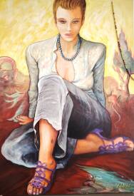 Francis LUCAS - " Le Tatouage " huile sur toile