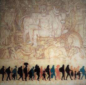 Francis LUCAS - ACRYLIQUE - TABLEAU  L'INDIFFÉRENCE 1m x 1m.jpg