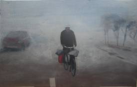 César LUCIANO - un vélo dans la brume