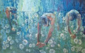 Benoît LUMEAU D'HAUTERIVES - Les glaneurs - Hommage à Gustave Caillebotte