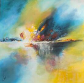 Lysiane Portal - Lys - Effet mer 90x90 cm