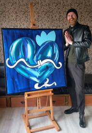  M.Koeur - M.Koeur - Koeur de Nuances de Bleu - 100x100cm.jpg