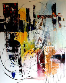 Michel MARCHAND - l'un des derniers jazz. 1,50mx1,20m  acrylique sur toile