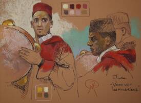 Patrick MARTIN - Etude.Viens voir les musiciens.Pastel.30x40.jpg