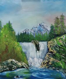 Jean Pierre MIGNAN - CASCADE huile sur toile 55x46 2022.010007