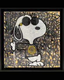 Edwige MOREL - SNOOPY VERSACE 70X70 CM.JPG