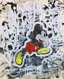 Edwige MOREL - LA COURSE DE MICKEY MOUSE 50x70cm.JPG