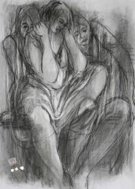 Françoise NDONGO - Trois soeurs fusain sur papier 50x65.JPG