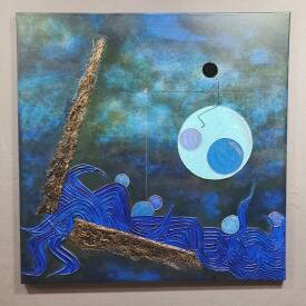 Laurence NICOD - LE PECHEUR PRECHEUR 80X80.