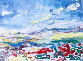 Nina NKAR - Nina NKAR Coquelicots et mont ARARAT 4. 2023, huile sur oile, 65x81.jpg