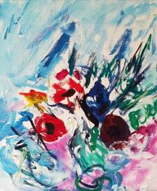 Nina NKAR - Nina Nkar. Anémons en fevrier 2021, huile sur toile 55x46  .jpg