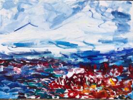 Nina NKAR - Nina Nkar Coquelicots et Mont ARARAT 3. 2023, huile sur toile 60x73.jpg