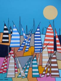 Eliot (Eric Nachon) NYLS - Voiles rayées sous le soleil - 55x60 - 2015.JPG