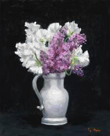 Yuichi ONO - Lilas et Pois de Senteur  41x33 Huile sur toile  cm.jpg