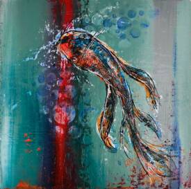 Stéphane ORSET - CARPE KOÏ TENTATIVE D EVOLUTION (30X30X2) 130E.jpg