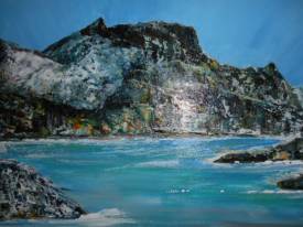 Alphonse PAPPALARDO - Cap Corse. acrylique sur toile.81x54cm