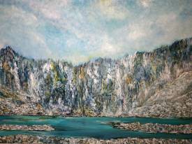 Alphonse PAPPALARDO - Acrylique sur toile 195x114 La baie de l'Ange