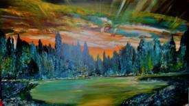 Alphonse PAPPALARDO - Crepuscule.acrylique sur toile.160x100cm