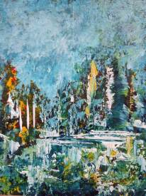 Alphonse PAPPALARDO - Incantation . Acrylique sur bois. 25X25cm