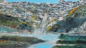 Alphonse PAPPALARDO - Cascade. acrylique sur toile 61x46cm