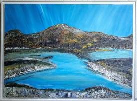 Alphonse PAPPALARDO - Lac de montagne. huile sur toile. 100x73