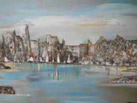 Alphonse PAPPALARDO - Le vieux port .acrylique sur toile .100x65.cm