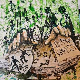 Claude PARIZOT - LIVRE OUVERT.40X40.