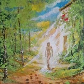 Claude PARIZOT - L'APPARITION. 40X40.