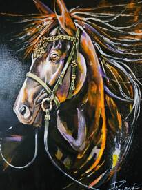 Claude PARIZOT - WILD HORSES. 100X73.