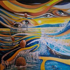 Claude PARIZOT - REGARDS. 60X60.