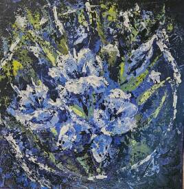 Claude PARIZOT - REVE EN BLEU. 40X40.