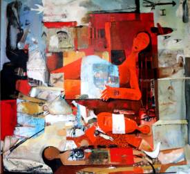 Patrick PATRASCU - 48 reminiscence poétique huile sur toile 130 x 130 cm-