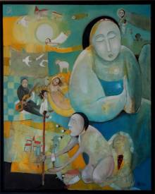 Patrick PATRASCU - La prière d'une païenne huile sur toile 100 x 80 cm