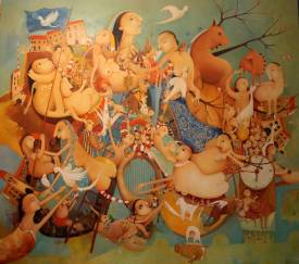 Patrick PATRASCU - 160 un mondo fantastico  huile sur toile 190  x  210 cm.jpg