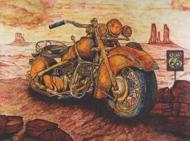 Michel PERRIER - MP-moto-de-legende-Indian_rouillee.54X73cm