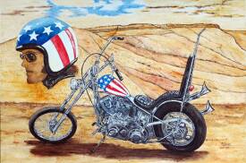 Michel PERRIER - MP-moto-de-legende-Easy-Rider-60X90cm