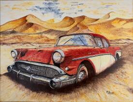 Michel PERRIER - MP-voiture-americaine-Buick-80X100cm
