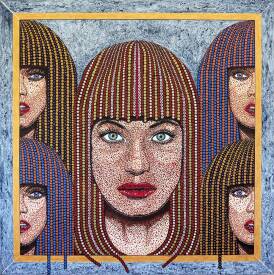 Michel PERRIER - MP-pointille-Quintessence-feminine-100x100cm