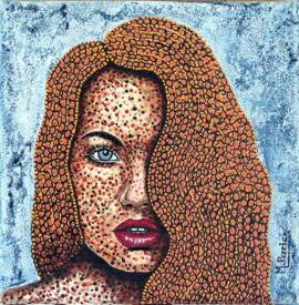 Michel PERRIER - MP-Portrait-pointille-NO7-30X30cm