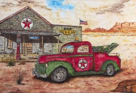Michel PERRIER - Dépanneuse américaine TEXACO - Route 66
